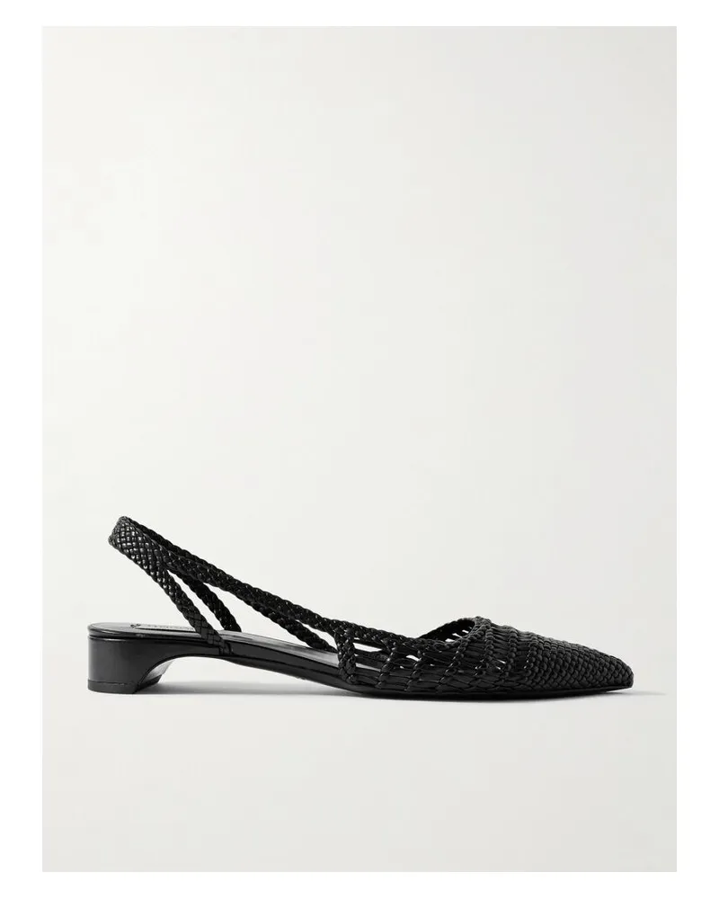 Gabriela Hearst Perro Slingback-pumps Aus Geflochtenem Leder - Schwarz Schwarz