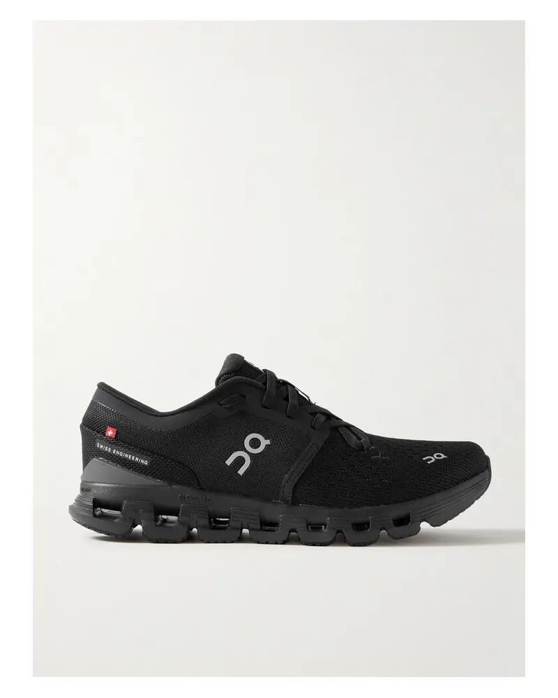 ON Cloud X 4 Sneakers Aus Recyceltem Mesh - Schwarz Schwarz