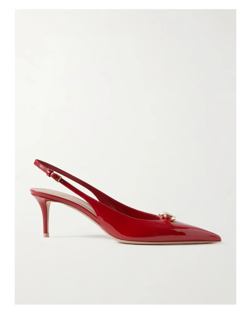 Valentino Garavani Vlogo Bold 60 Slingback-pumps aus Lackleder Rot