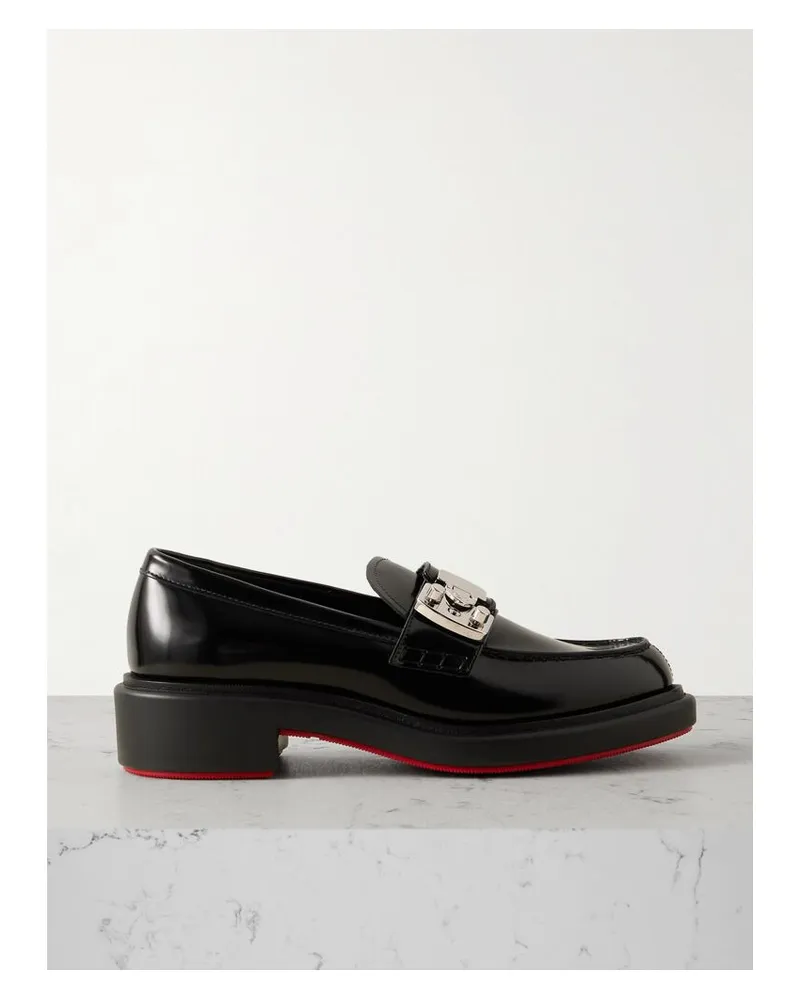 Christian Louboutin Urban Moc Lock Loafers Aus Glanzleder Mit Verzierung - Schwarz Schwarz