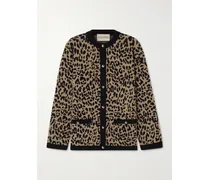 Leopard-jacquard Wool Cardigan - Animal print