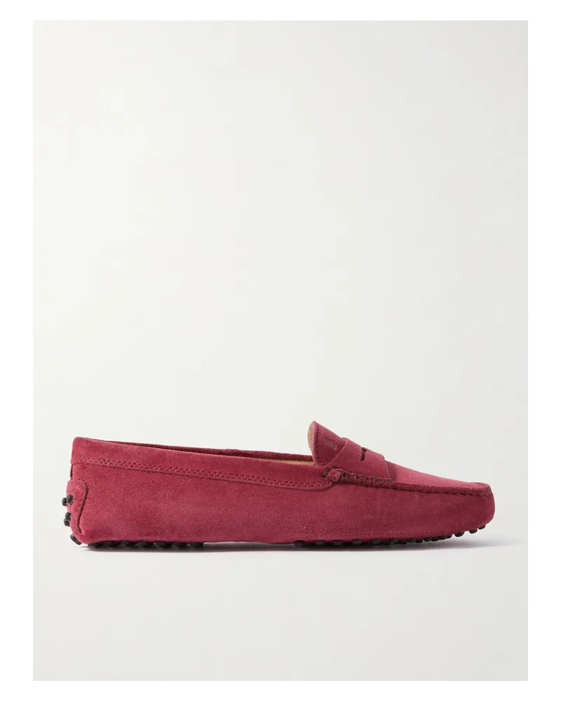 TOD'S Gommino Loafers aus Veloursleder Pink