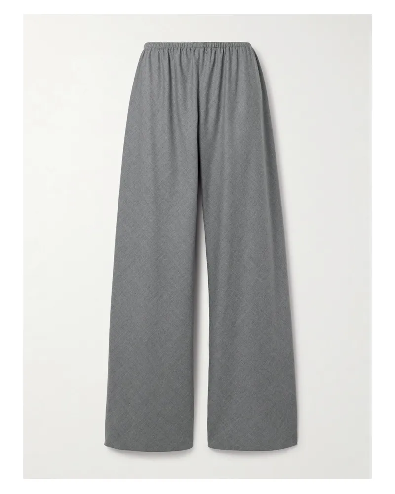 The Row Gala Hose Mit Weitem Bein Aus Wollflanell - Grau Grau