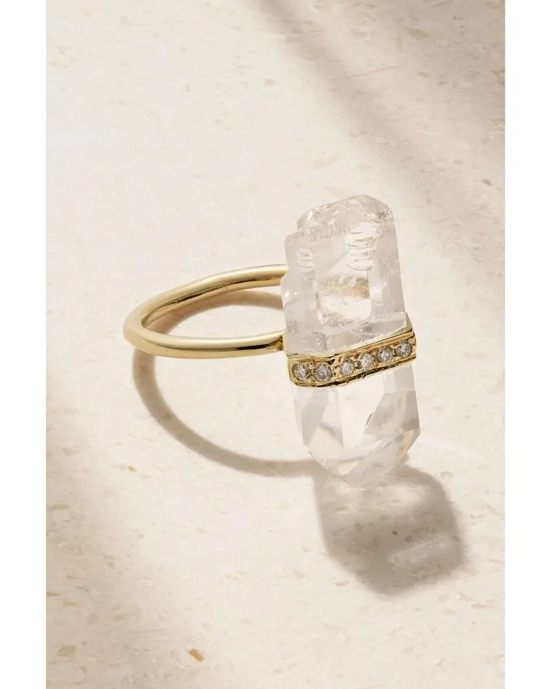 JIA JIA Ring Aus 14 Karat Gold Mit Quarz Und Diamanten Gold