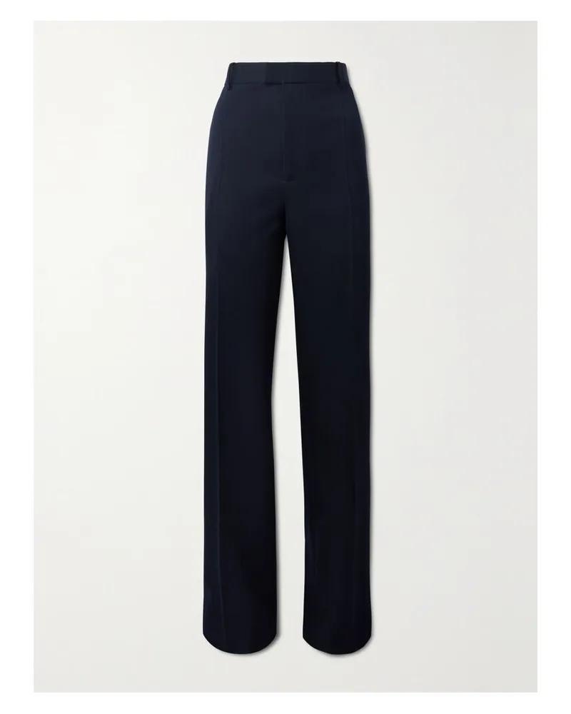 Bottega Veneta Hose Mit Geradem Bein Aus Grain De Poudre Aus Wolle - Blau Blau