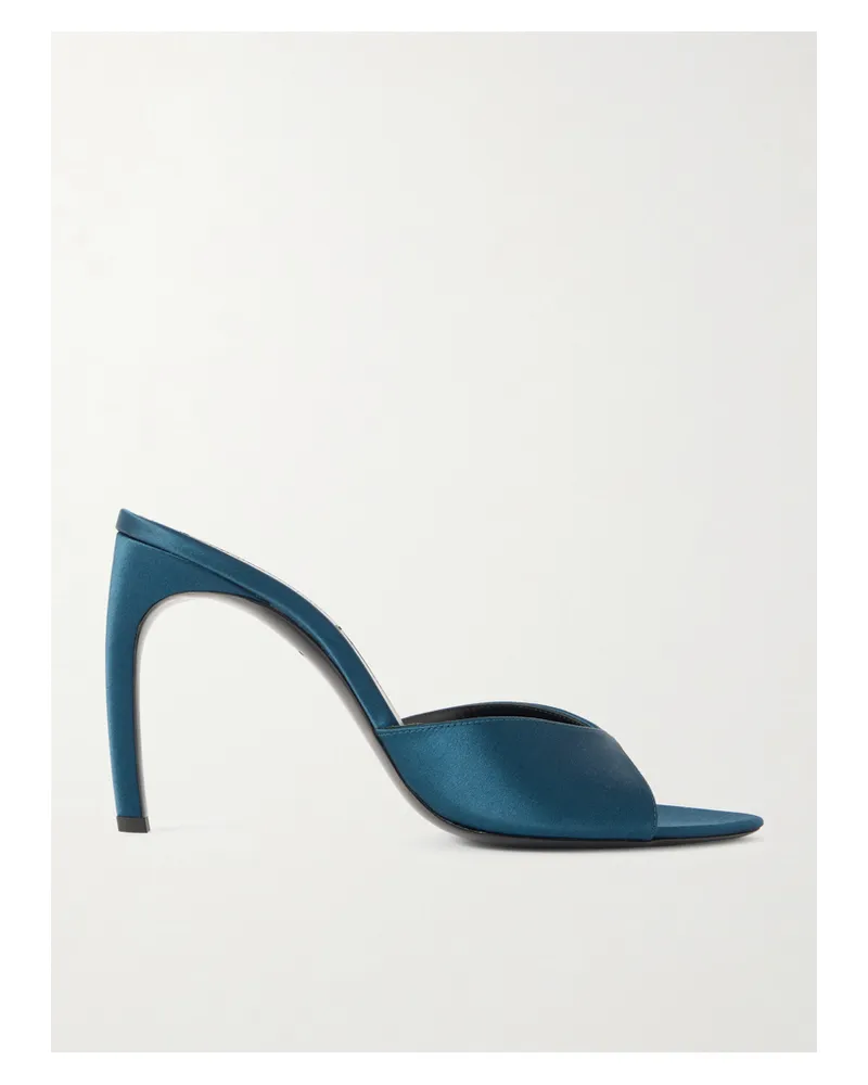 Victoria Beckham Harlow Satin Mules - Blue Blue