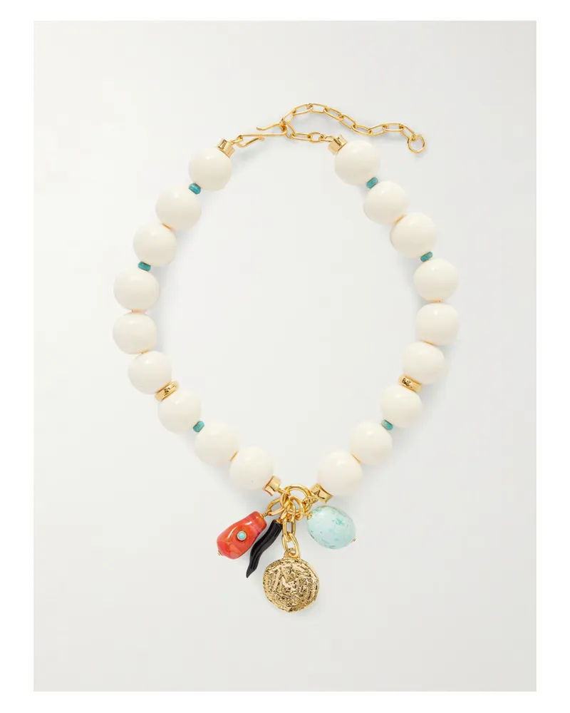 Lizzie Fortunato Blanca Gold-tone, Turquoise And Agate Beaded Necklace - Multi Multi