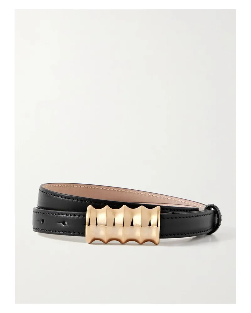 KHAITE Julius Schmaler Ledergürtel - Schwarz Schwarz