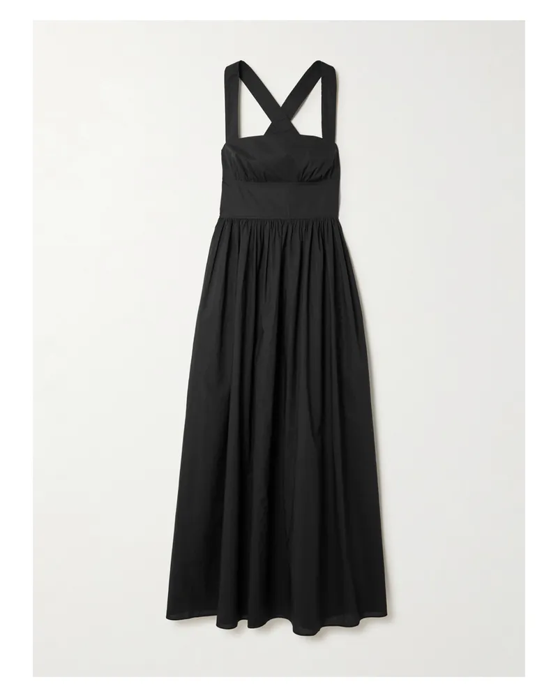 Matteau Midikleid Aus Biobaumwolle Mit Raffungen - Schwarz Schwarz
