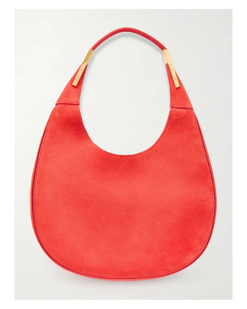 SAVETTE Florence Small Suede Shoulder Bag - Red Red