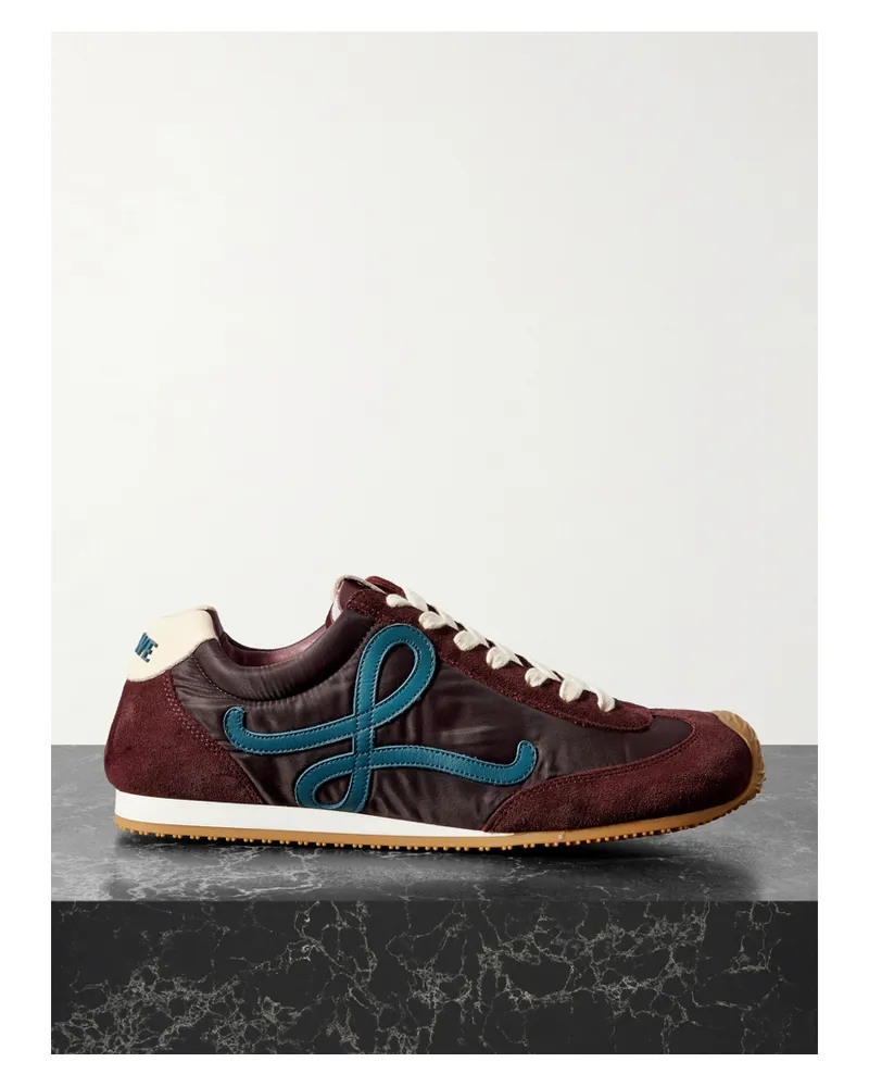 Loewe Ballet Runner 2.0 Logo-appliquéd Shell, Suede And Leather Sneakers - Purple Purple