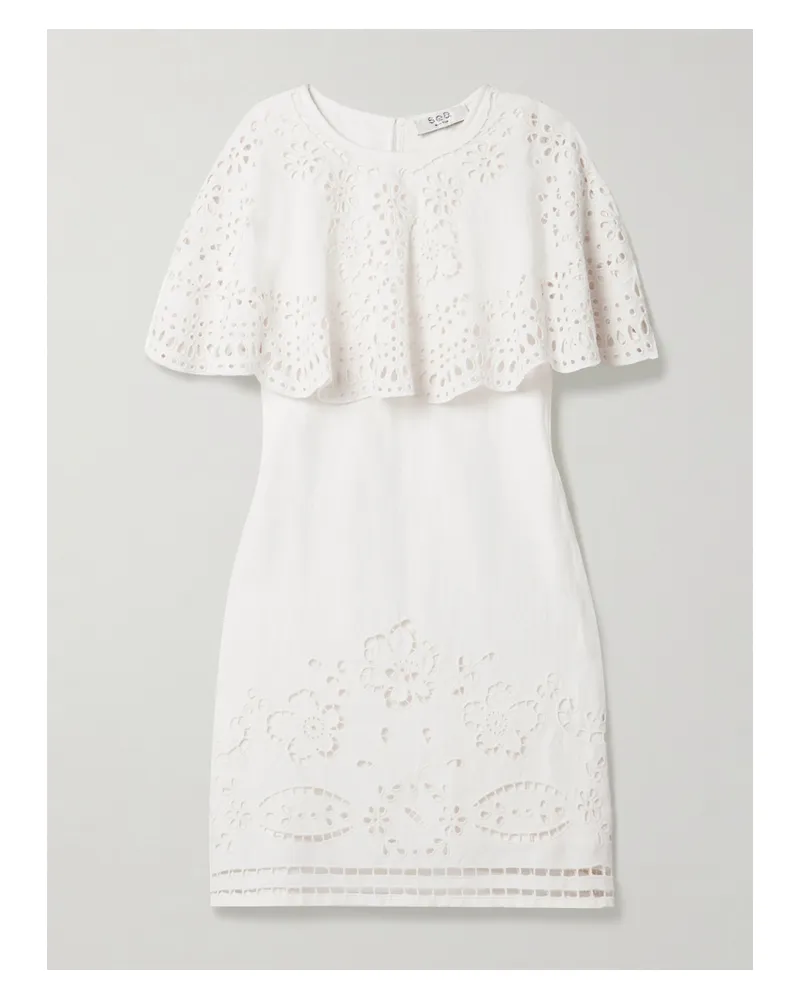 Sea Lula Mehrlagiges Minikleid Mit Lochstickerei - Weiß Weiß