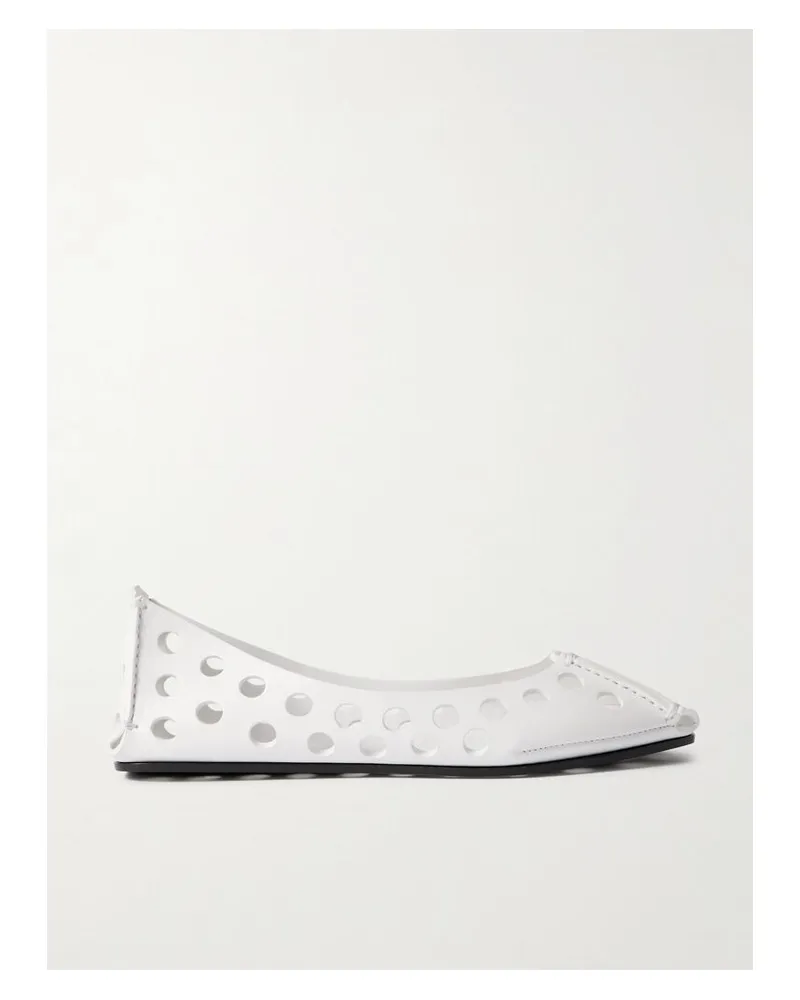 Alaïa Flache Schuhe Aus Perforiertem Leder - Weiß Weiß