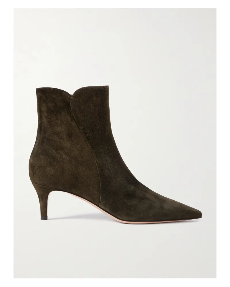 Gianvito Rossi Levy 55 Suede Ankle Boots - Green Green
