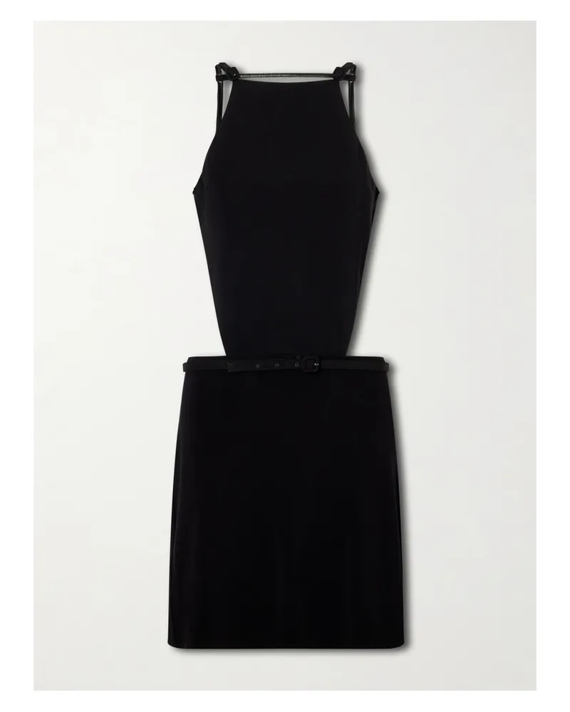 Courrèges Open Back Jersey Mini Dress - Black Black