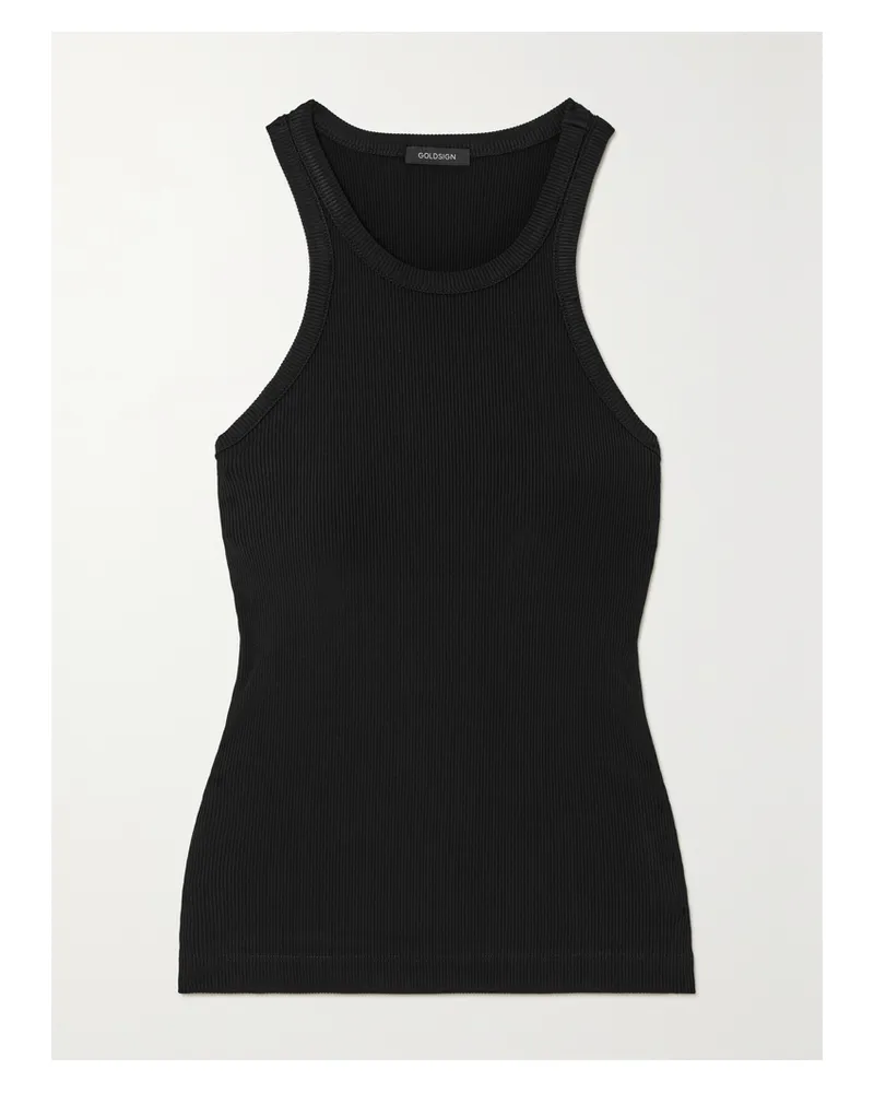 Goldsign  Laurel Tanktop Aus Geripptem Stretch-jersey - Schwarz Schwarz