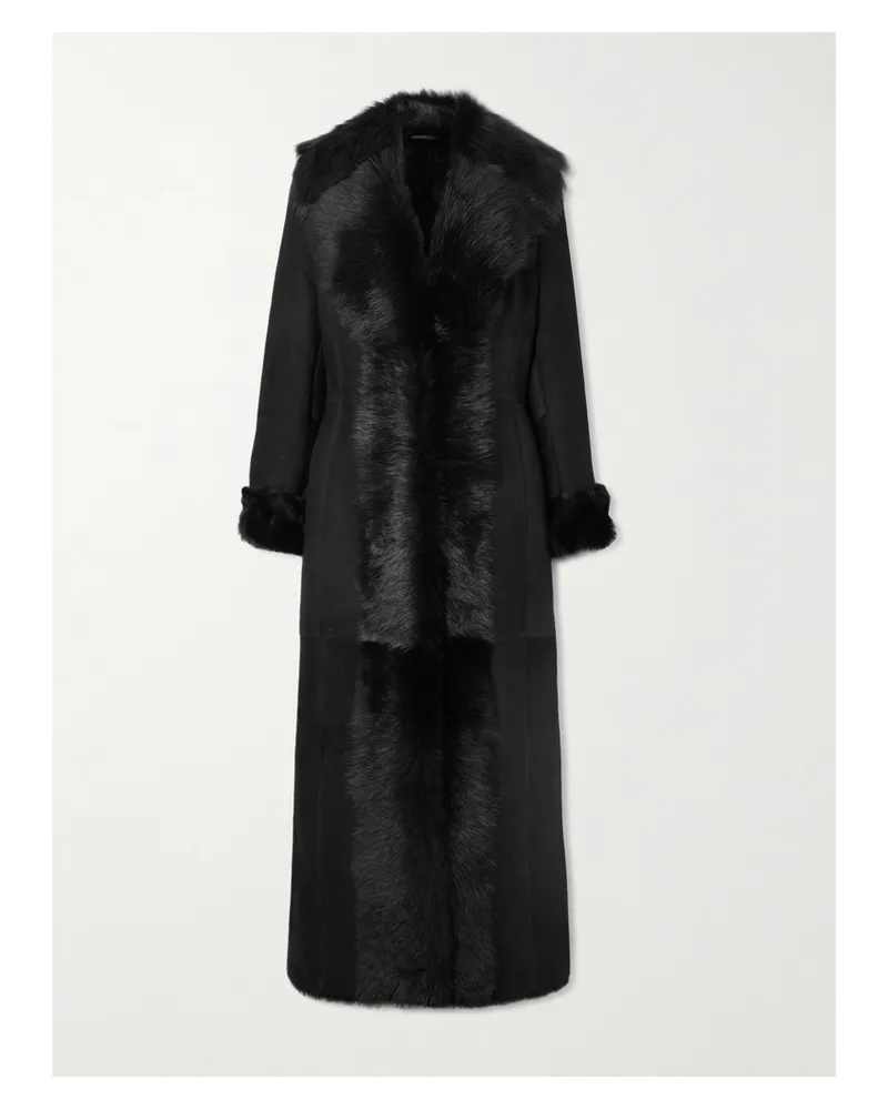 Magda Butrym Mantel Aus Shearling - Schwarz Schwarz