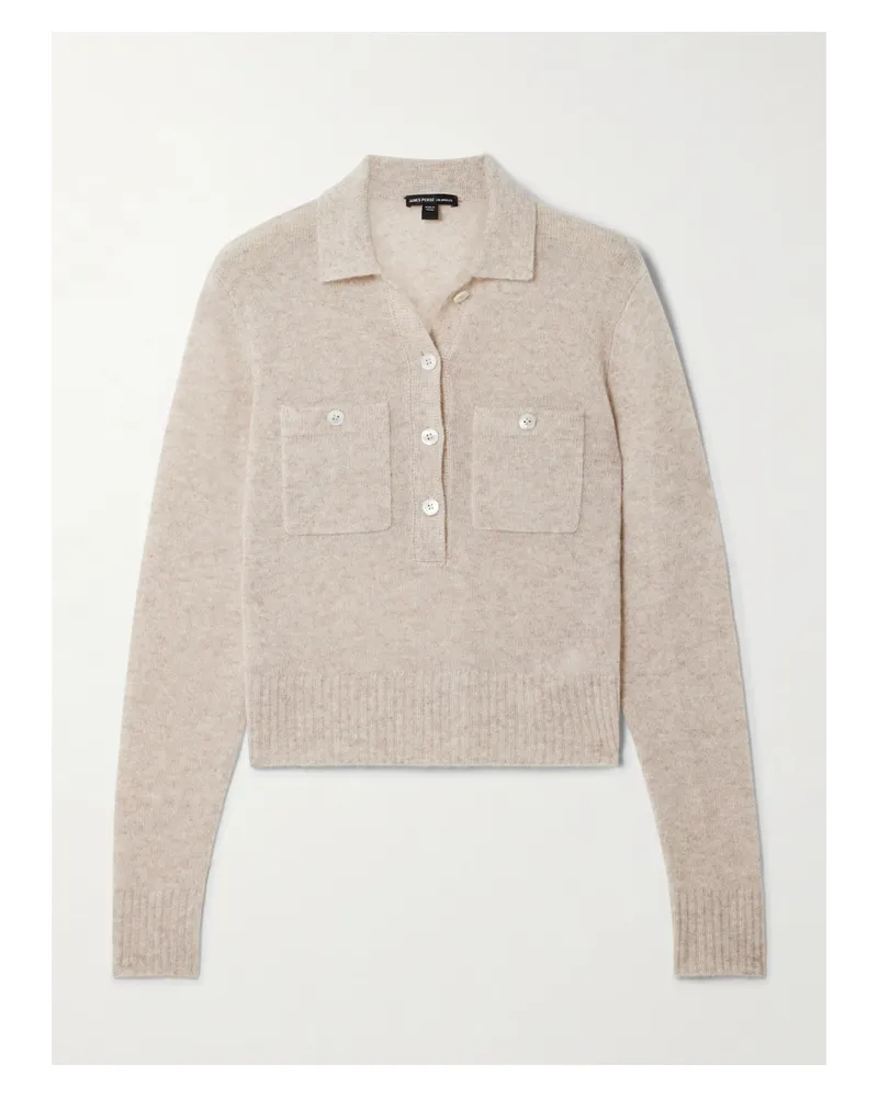 James Perse Verkürzter Kaschmirpullover Mit Polokragen - Neutral Neutral