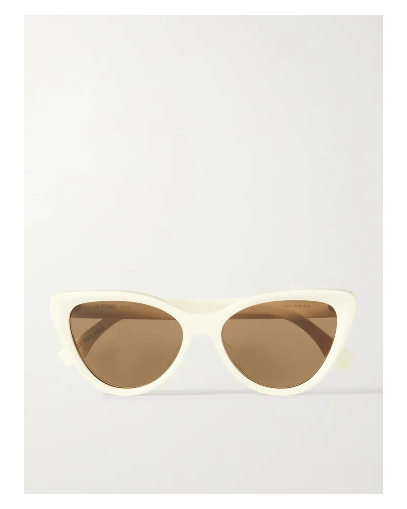 Fendi Sonnenbrille mit Cat-eye-rahmen aus Azetat Elfenbein
