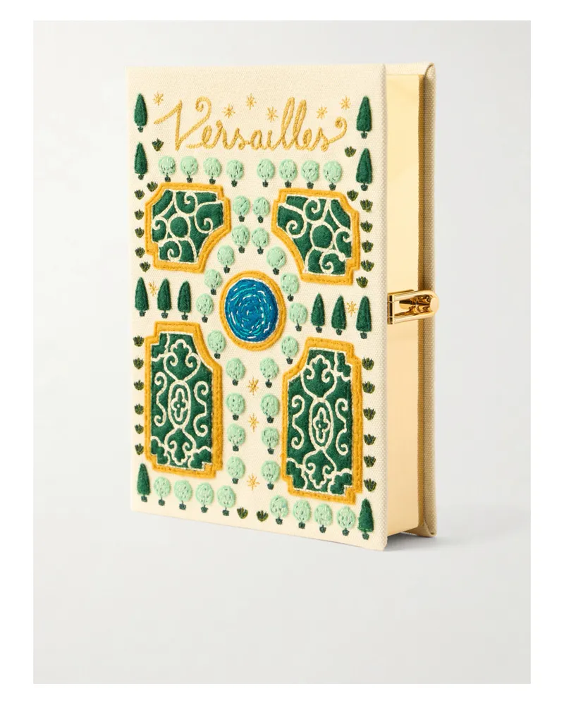 Olympia Le-Tan Versailles Appliquéd Embroidered Canvas Clutch - Neutrals Neutrals