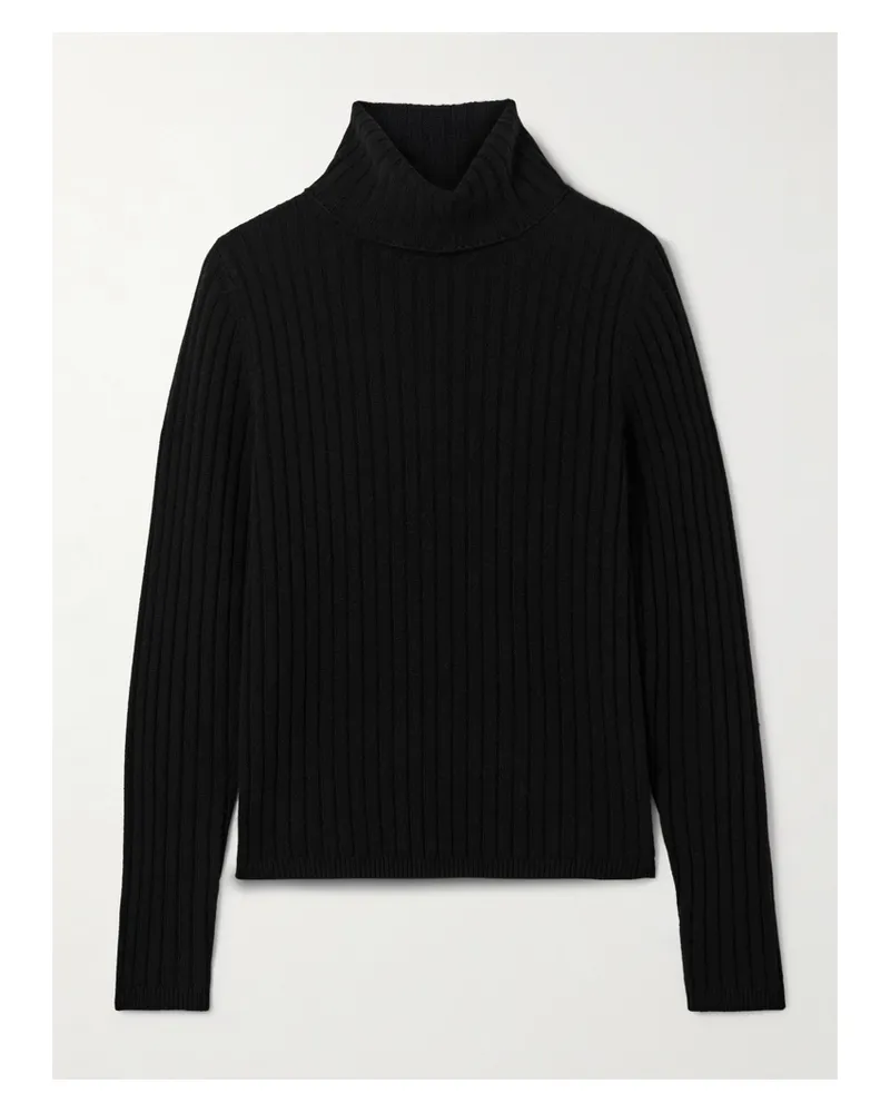 Nili Lotan Dessie Ribbed Cashmere Turtleneck Sweater - Black Black