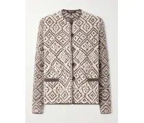Cardigan Aus Kaschmir In Jacquard-strick - Neutral