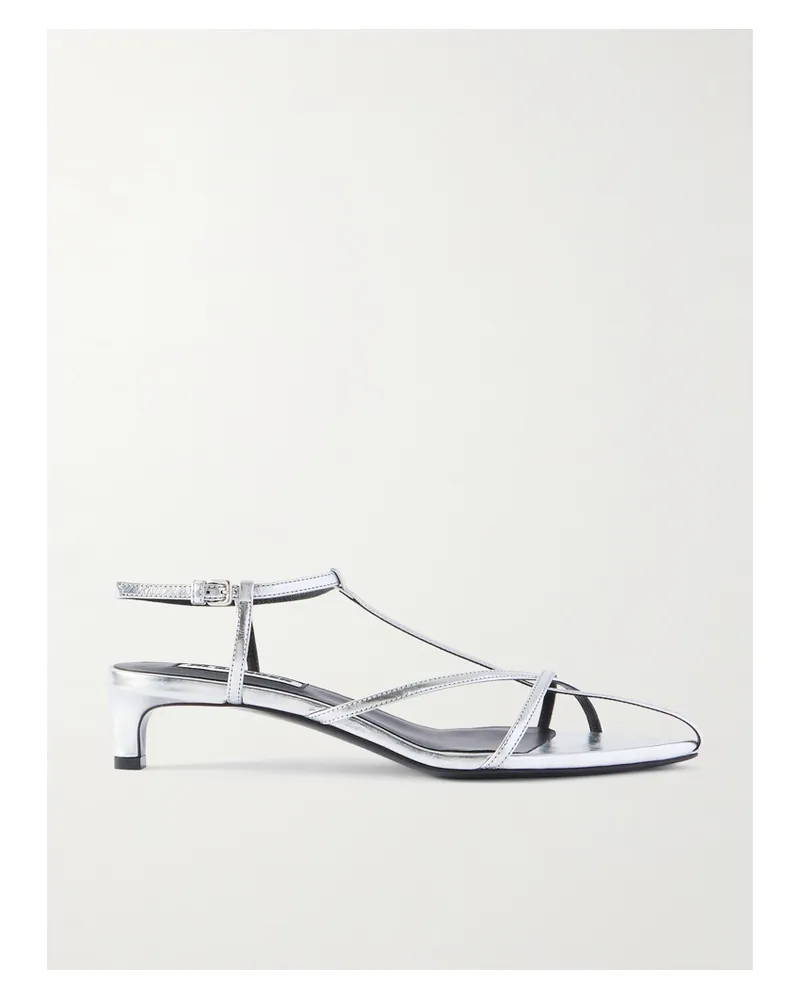 Jil Sander Metallic Leather Sandals - Silver Silver