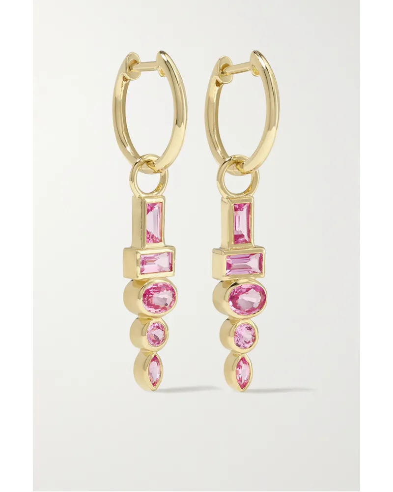 Sorellina Totem Creolen aus 18 Karat Gold mit Saphiren Pink