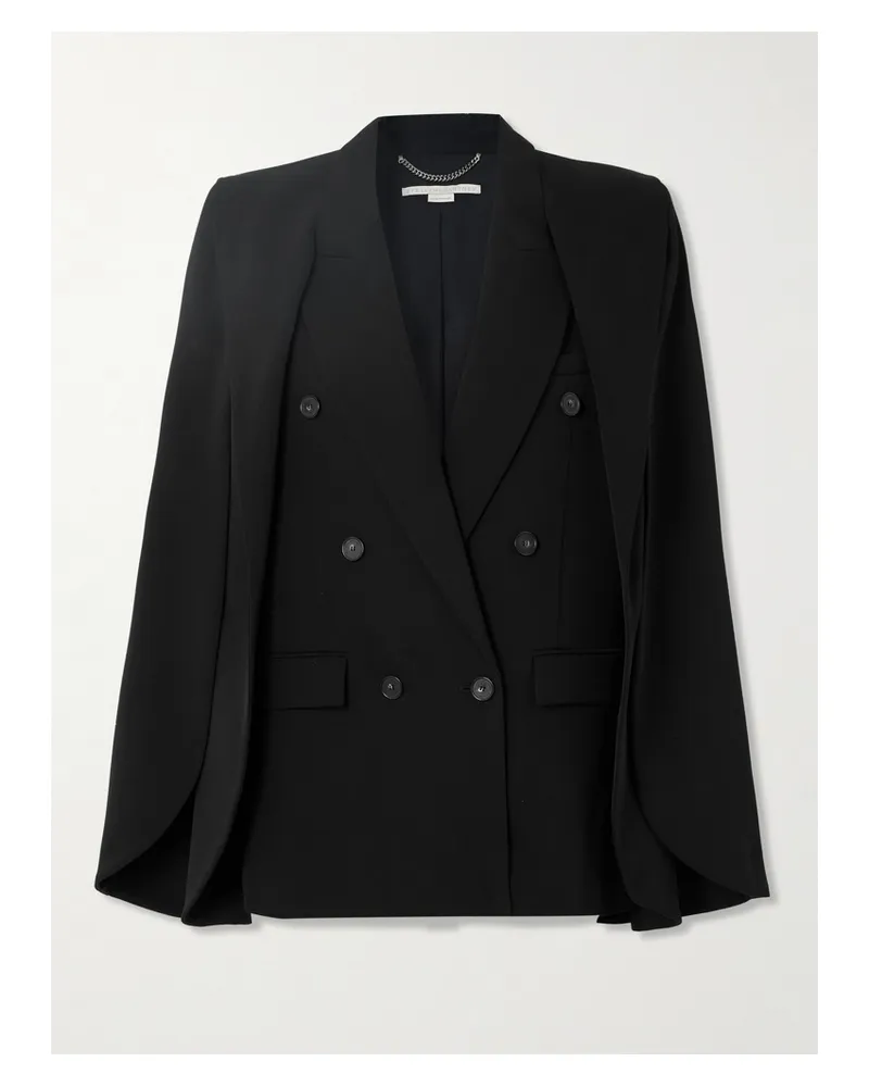 Stella McCartney Blazer Aus Twill Aus Einer Wollmischung Mit Cape-effekt - Schwarz Schwarz