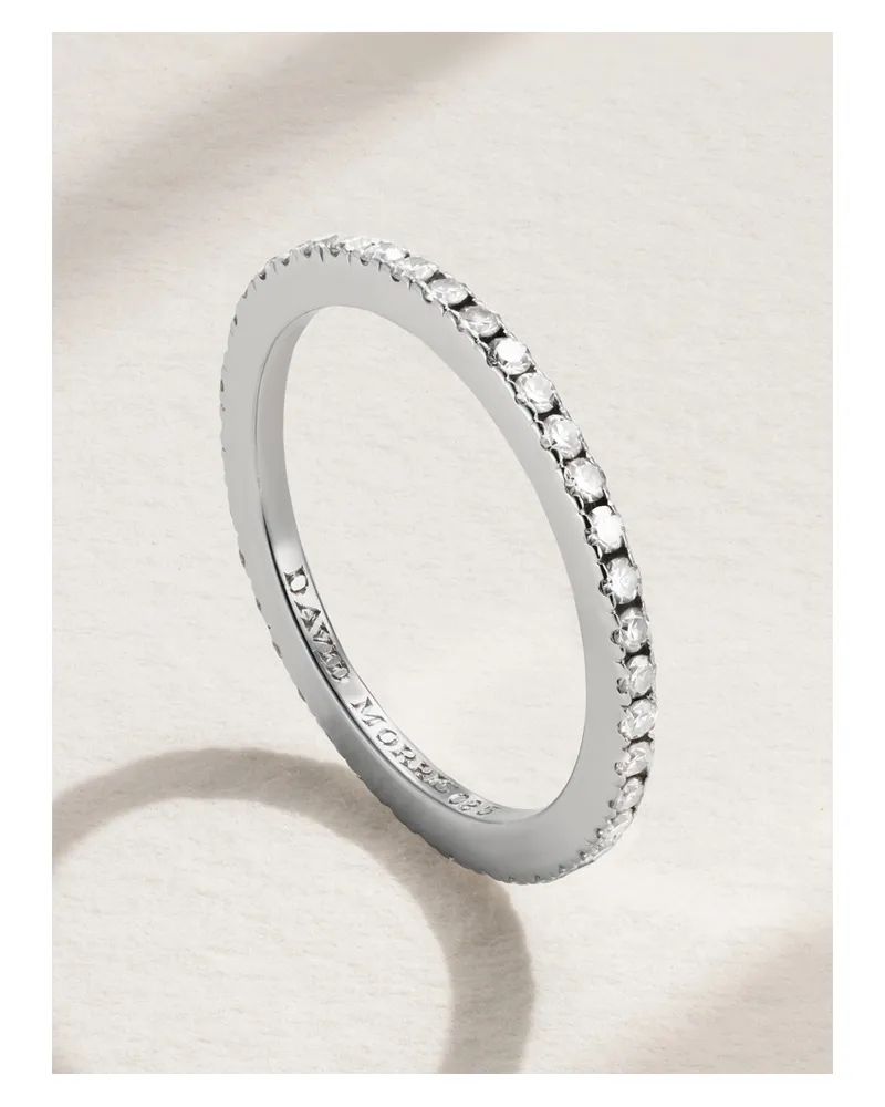 David Morris Platinum Diamond Eternity Ring - Silver Silver