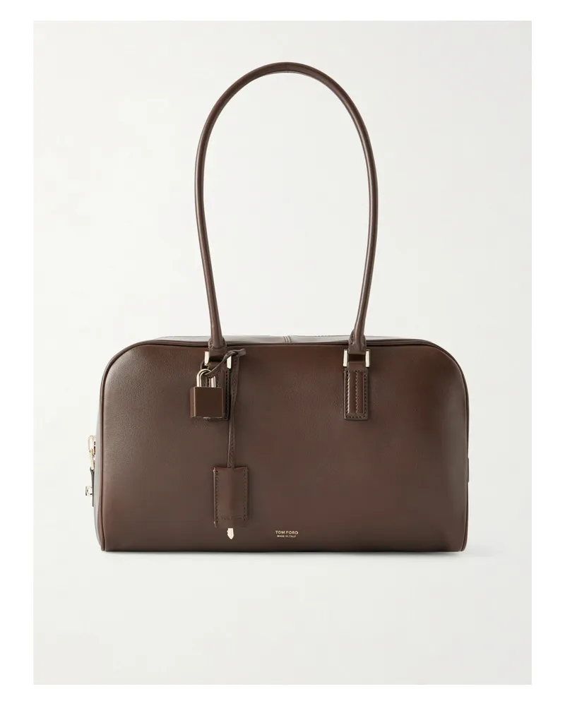Tom Ford Leather Shoulder Bag - Brown Brown
