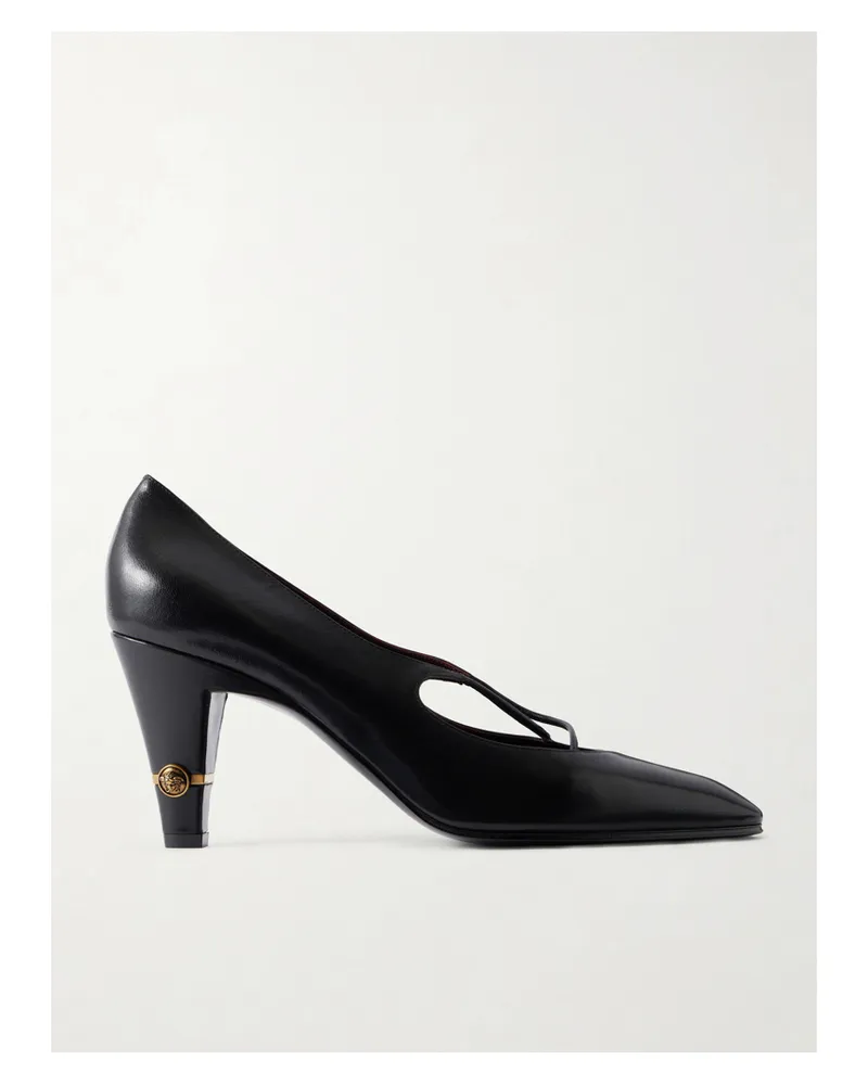 Versace Giulietta Leather Pumps - Black Black