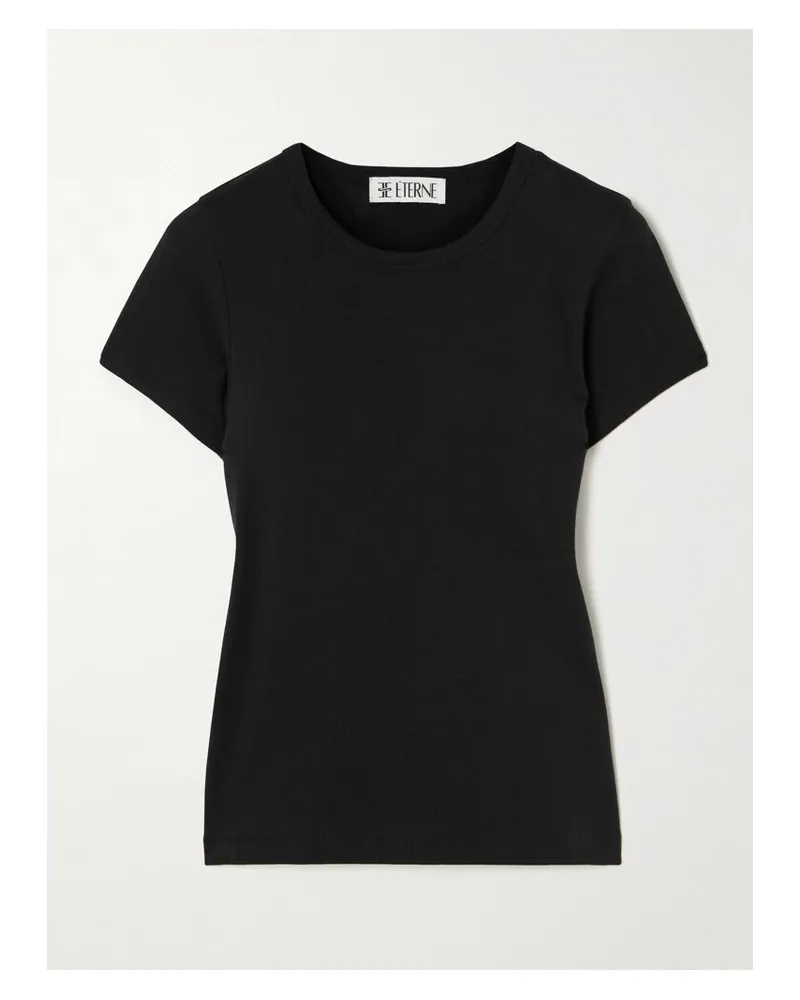 ÉTERNE Short Sleeve Baby Tee T-shirt Aus Jersey Aus Einer Baumwoll-modalmischung - Schwarz Schwarz