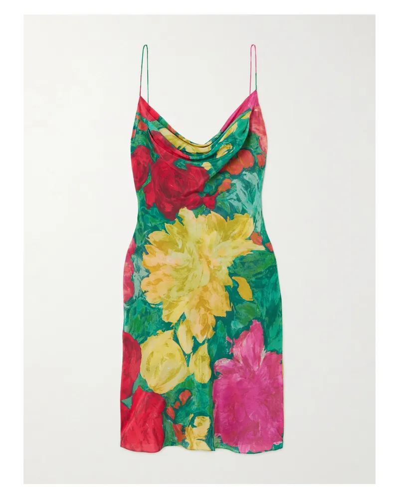 Balmain Minikleid Aus Seide Mit Blumenprint - Pink Pink