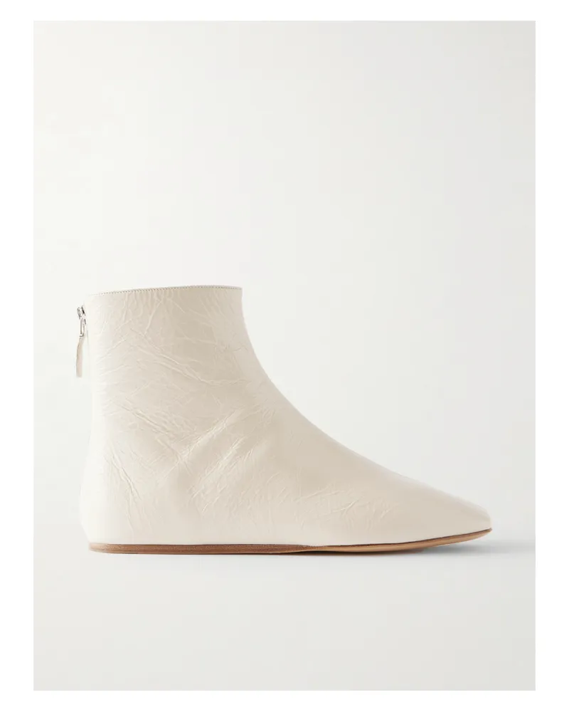 Le Monde Béryl Luna Ankle Boots Aus Glanzleder - Ecru Ecru