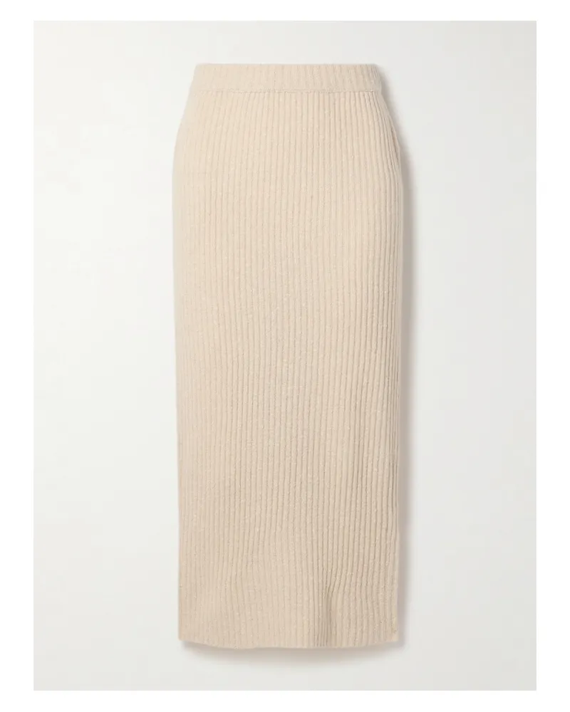 Co Midirock Aus Einer Gerippten Wollmischung - Elfenbein Elfenbein