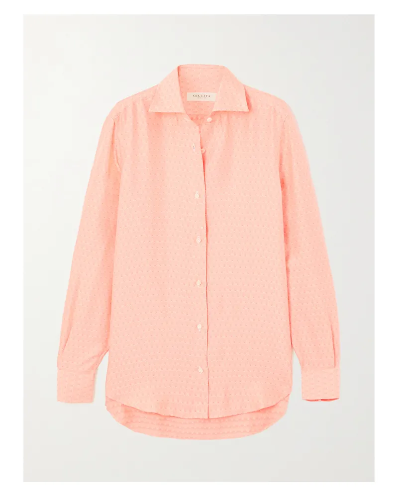 Giuliva Heritage Collection The Husband Hemd Aus Bedrucktem Seidensatin - Orange Orange