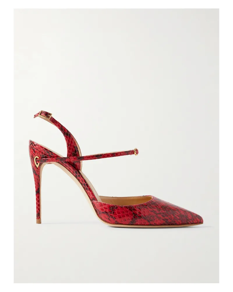 Jennifer Chamandi Vittorio 105 Slingback-pumps Mit Spitzer Kappe Aus Elapheleder - Rot Rot