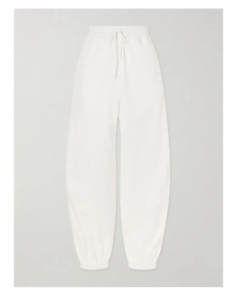 Róhe Crinkled Cotton-blend Tapered Pants - White White