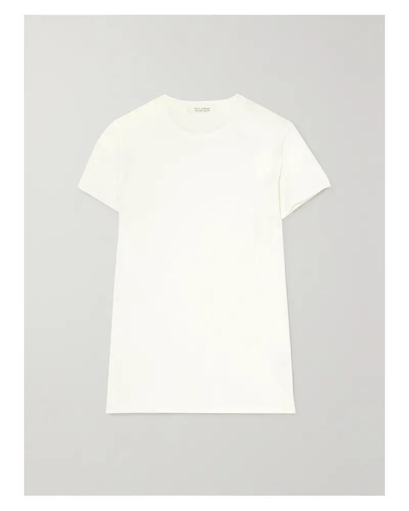 Nili Lotan Lana T-shirt Aus Supima®-baumwoll-jersey - Ecru Ecru