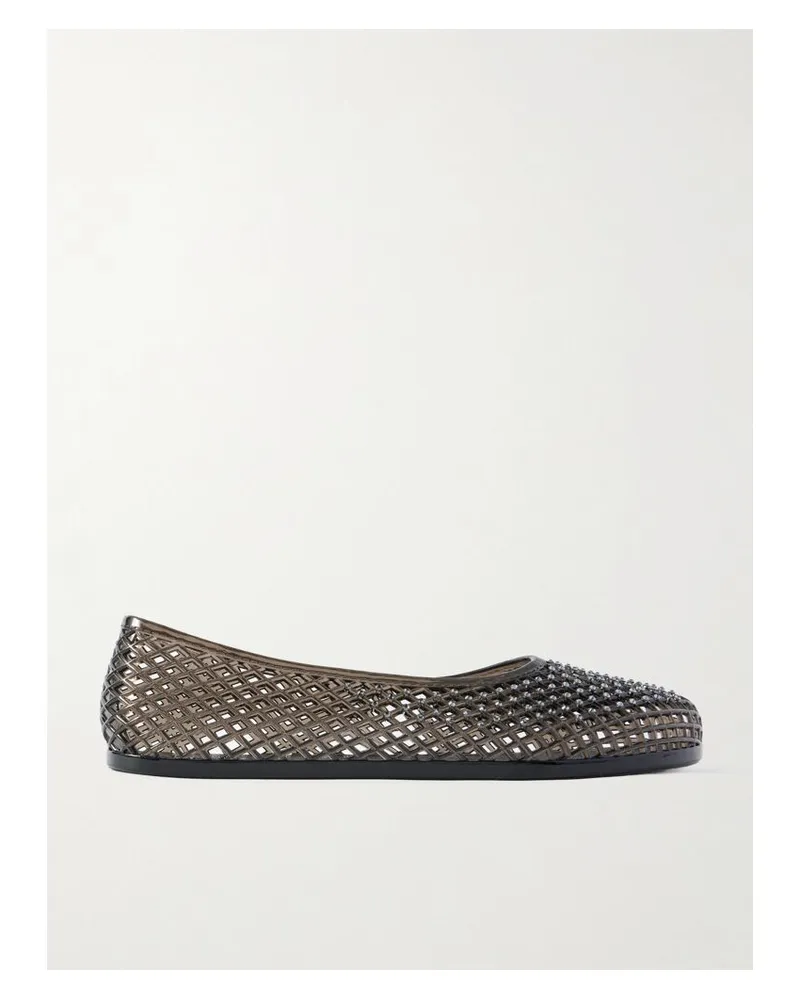 Ancient Greek Sandals Iro Ballerinas Aus Pvc Mit Kristallen - Schwarz Schwarz