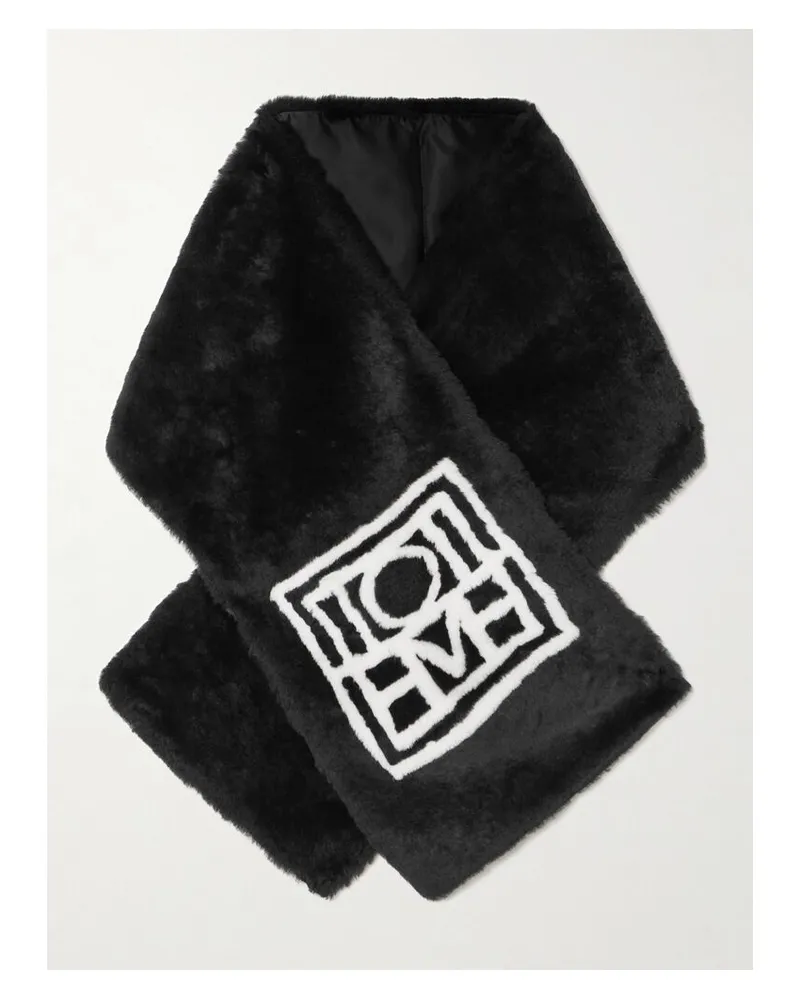Totême Schal Aus Shearling Mit Print - Schwarz Schwarz