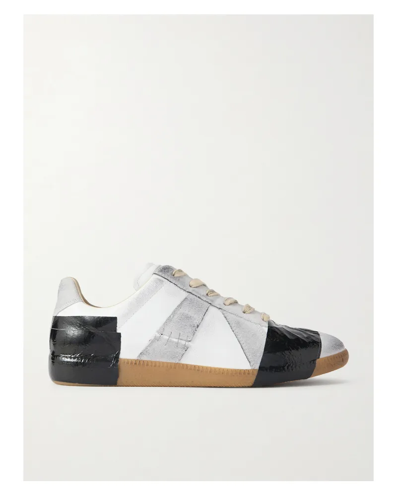 Maison Margiela Replica Leather And Suede Sneakers - Off-white Off-white