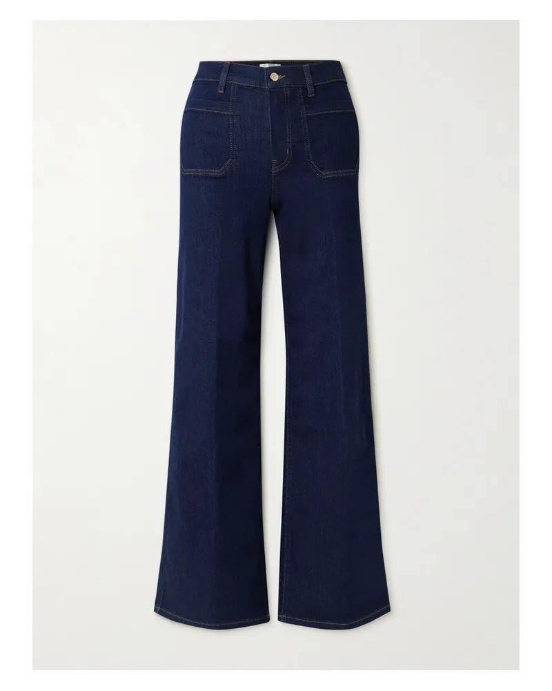 Frame Denim Le Slim Palazzo Modernist Pocket Hoch Sitzende Jeans Mit Weitem Bein - Blau Blau