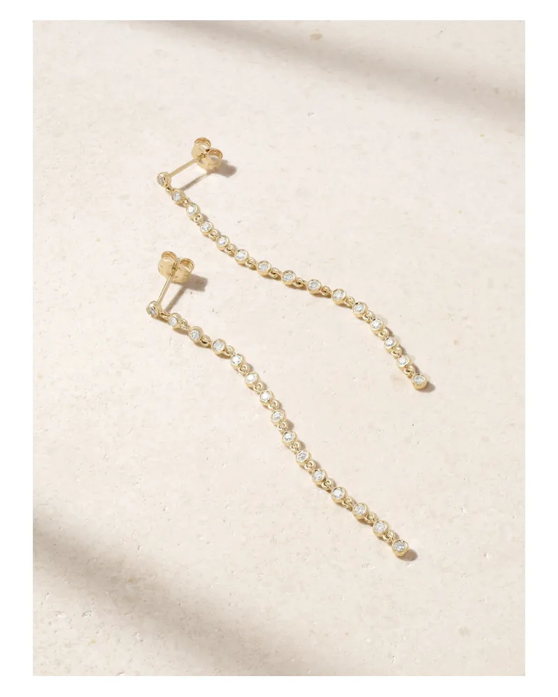 Stone & Strand Extra Long Stream Ohrringe Aus 14 Karat Gold Mit Diamanten Gold