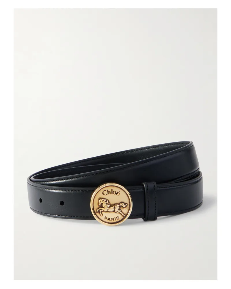 Chloé Horse Medal Ledergürtel - Schwarz Schwarz