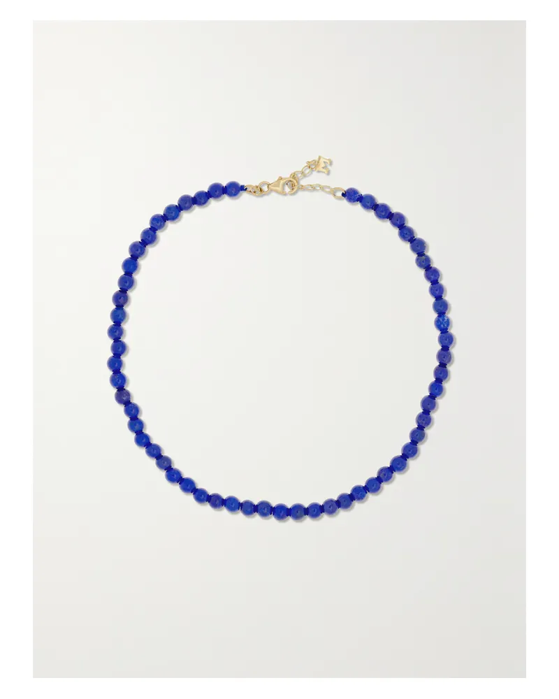 MATEO Fußkettchen Aus 14 Karat Gold Mit Lapislazuli - Blau Blau