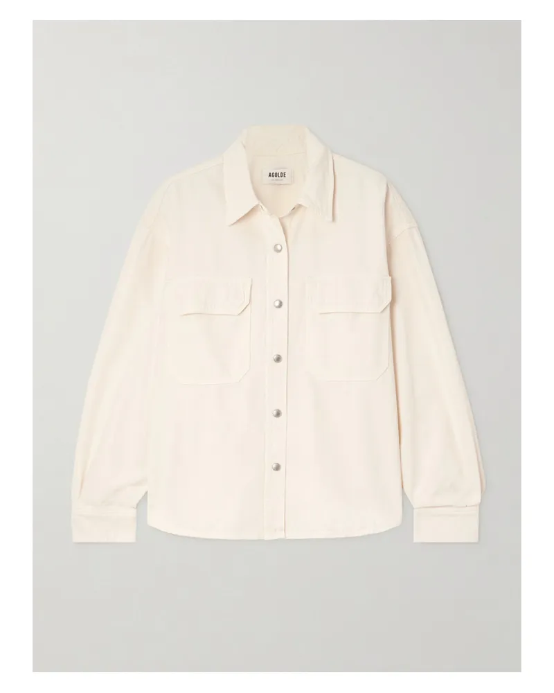 AGOLDE Gwen Slice Jeanshemd Aus Bio-denim - Weiß Weiß