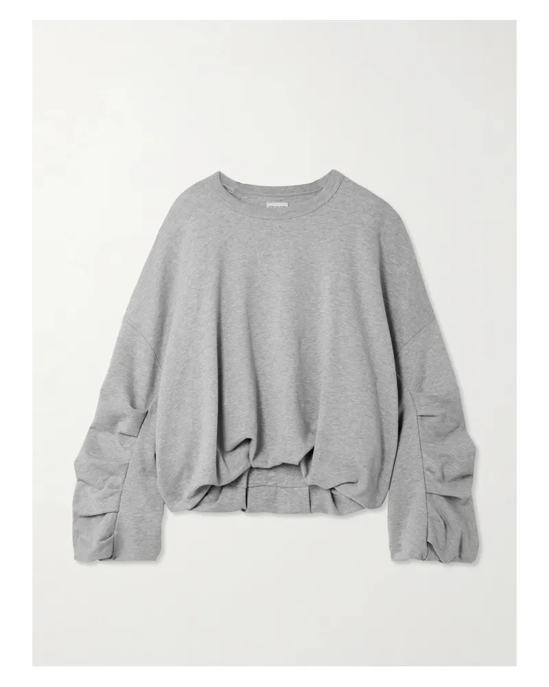 Dries van Noten Oversized-sweatshirt Aus Baumwoll-jersey Mit Raffungen - Grau Grau