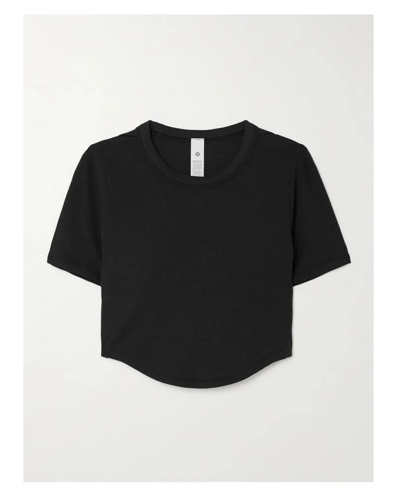 LULULEMON Hold Tight Verkürztes T-shirt Aus Lenzing™-modal-jersey Mit Stretch-anteil - Schwarz Schwarz